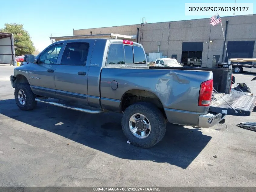 2006 Dodge Ram 2500 Slt VIN: 3D7KS29C76G194127 Lot: 40166664