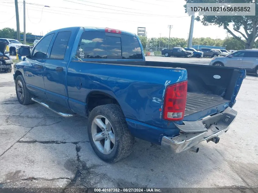 2006 Dodge Ram 1500 Slt VIN: 1D7HA18216S685852 Lot: 40187352