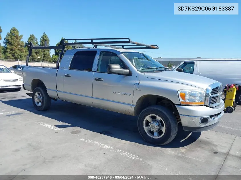 2006 Dodge Ram 2500 VIN: 3D7KS29C06G183387 Lot: 40237946