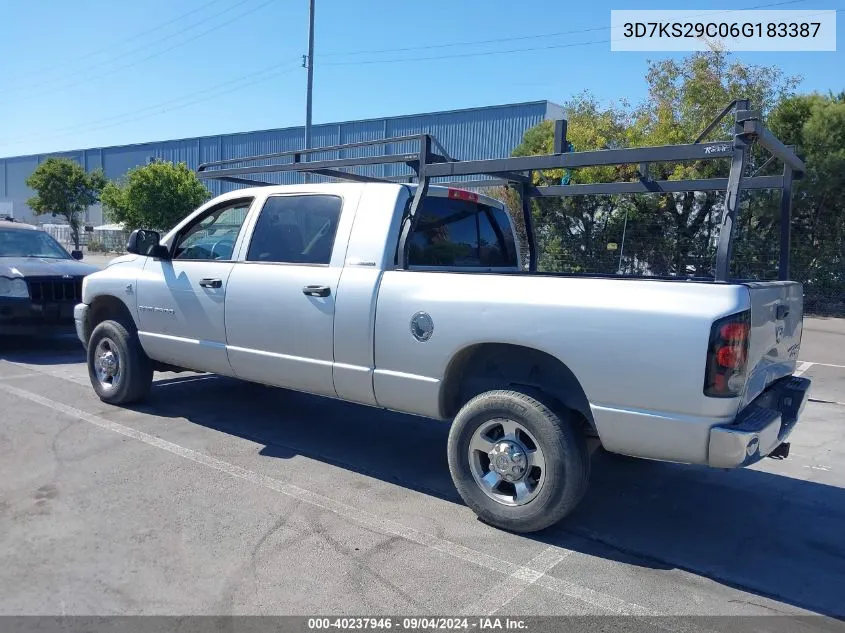 2006 Dodge Ram 2500 VIN: 3D7KS29C06G183387 Lot: 40237946