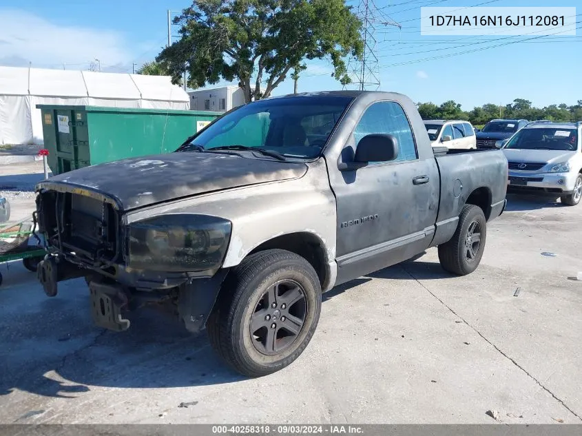 2006 Dodge Ram 1500 Slt VIN: 1D7HA16N16J112081 Lot: 40258318