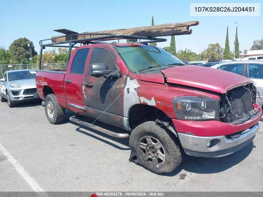 2006 Dodge Ram 2500 Laramie VIN: 1D7KS28C26J204451 Lot: 40293276