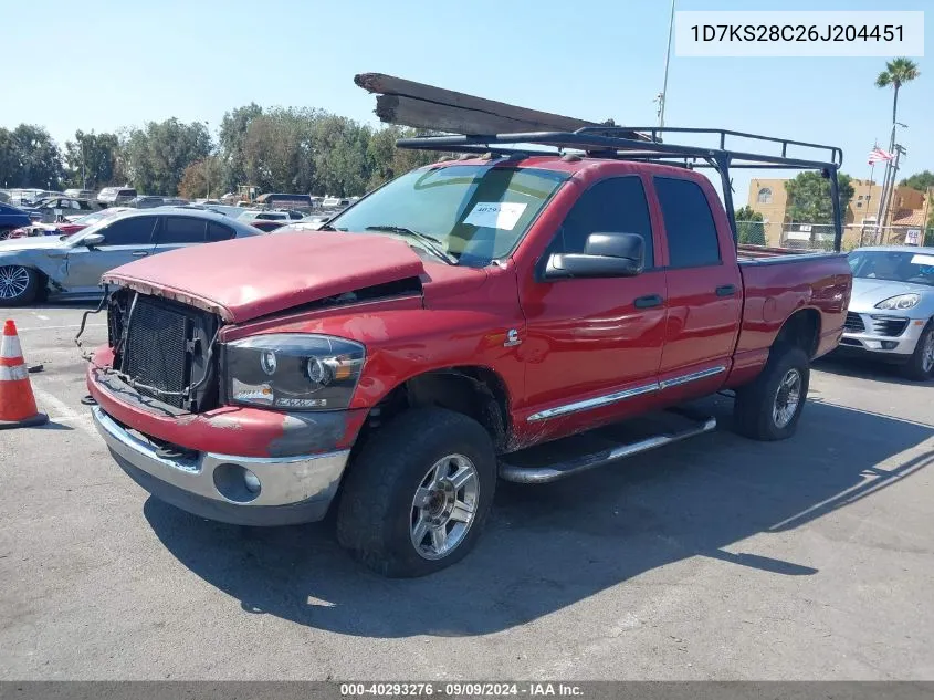 2006 Dodge Ram 2500 Laramie VIN: 1D7KS28C26J204451 Lot: 40293276