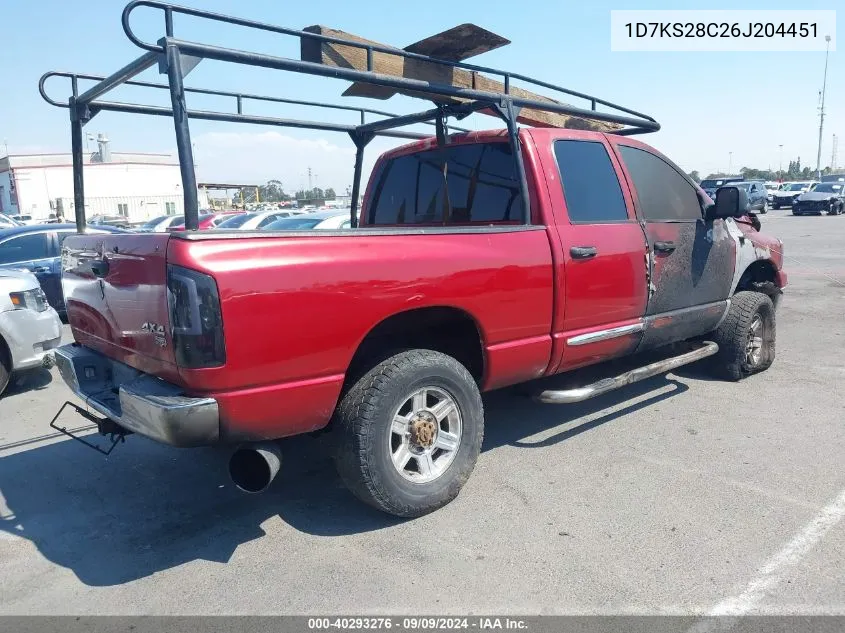 2006 Dodge Ram 2500 Laramie VIN: 1D7KS28C26J204451 Lot: 40293276