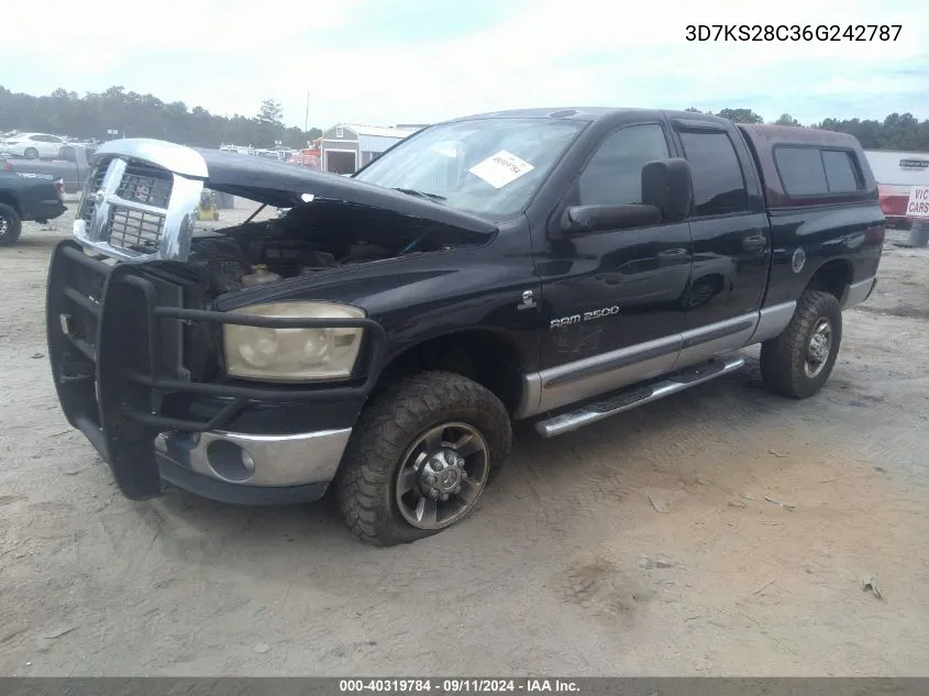 2006 Dodge Ram 2500 Slt/Trx4 Off Road/Sport/Power Wagon VIN: 3D7KS28C36G242787 Lot: 40319784