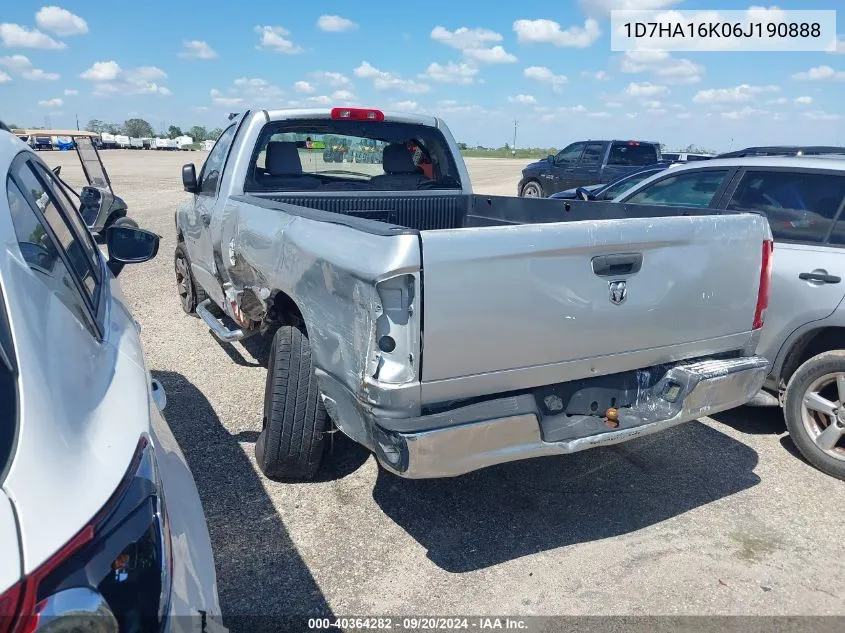 2006 Dodge Ram 1500 St VIN: 1D7HA16K06J190888 Lot: 40364282