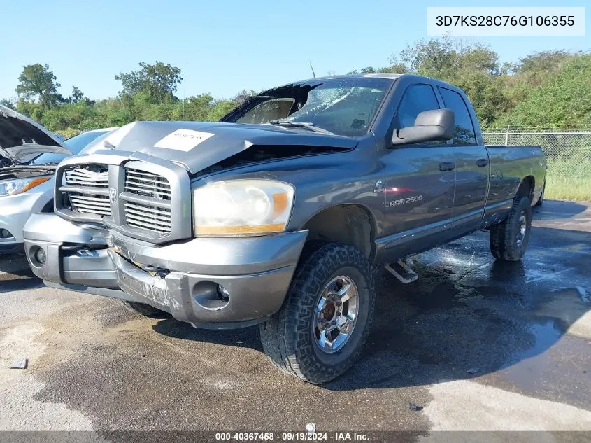 3D7KS28C76G106355 2006 Dodge Ram 2500 Slt/Sport