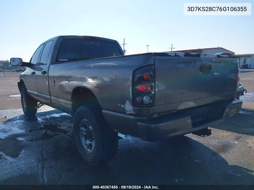 2006 Dodge Ram 2500 Slt/Sport VIN: 3D7KS28C76G106355 Lot: 40367458