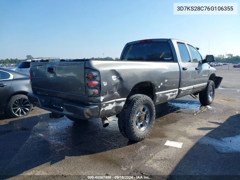 2006 Dodge Ram 2500 Slt/Sport VIN: 3D7KS28C76G106355 Lot: 40367458