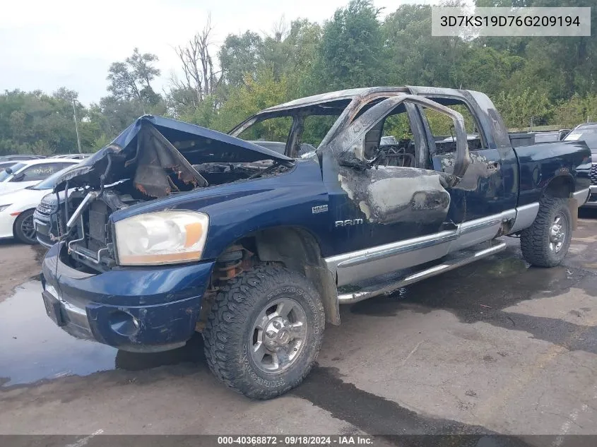 3D7KS19D76G209194 2006 Dodge Ram 1500