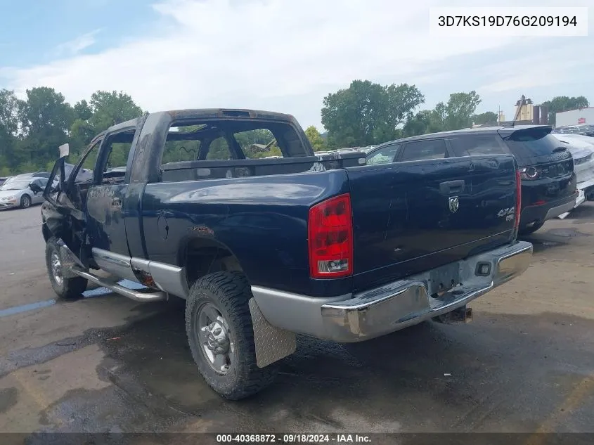 3D7KS19D76G209194 2006 Dodge Ram 1500