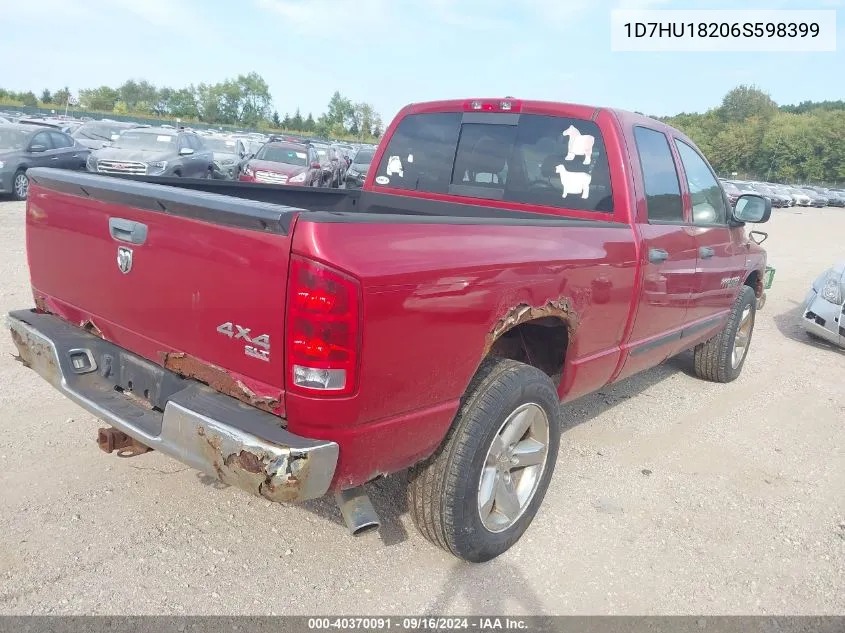 2006 Dodge Ram 1500 Slt VIN: 1D7HU18206S598399 Lot: 40370091