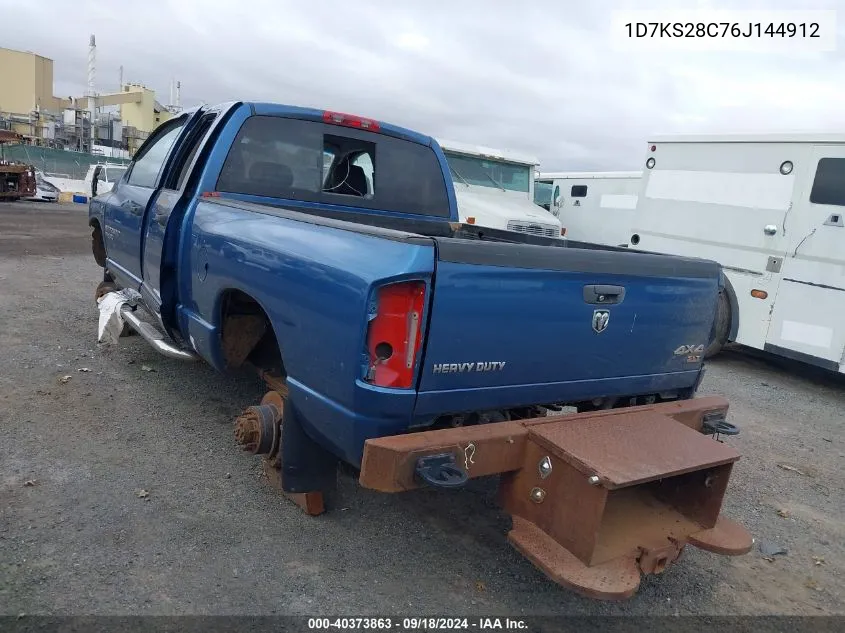 2006 Dodge Ram 2500 Slt/Trx4 Off Road/Sport/Power Wagon VIN: 1D7KS28C76J144912 Lot: 40373863