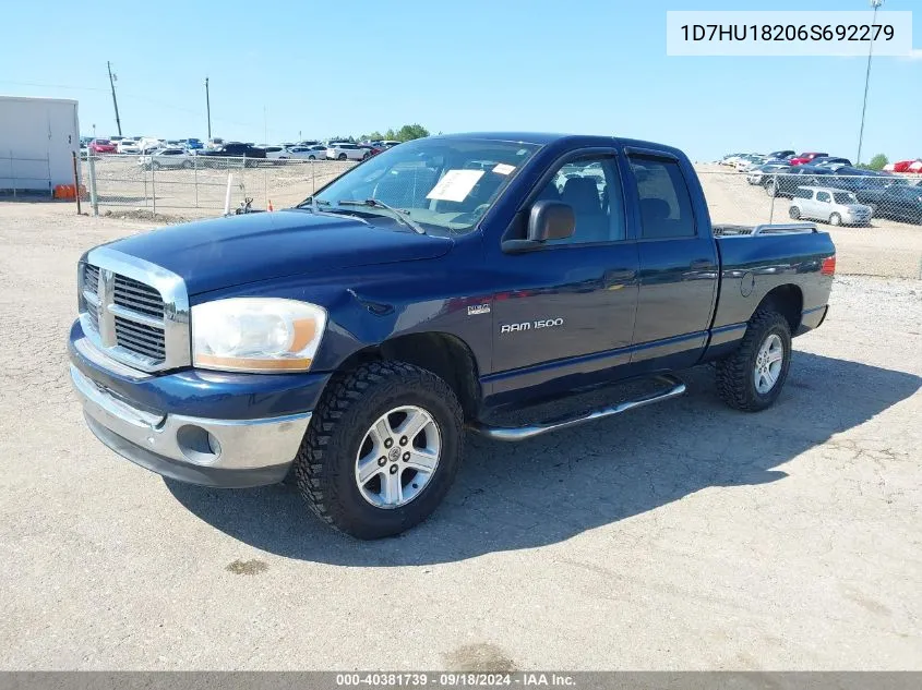 2006 Dodge Ram 1500 Slt VIN: 1D7HU18206S692279 Lot: 40381739