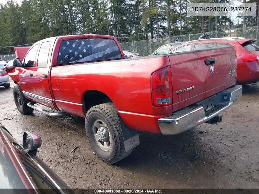 2006 Dodge Ram 2500 Laramie VIN: 1D7KS28C66J237274 Lot: 40411082