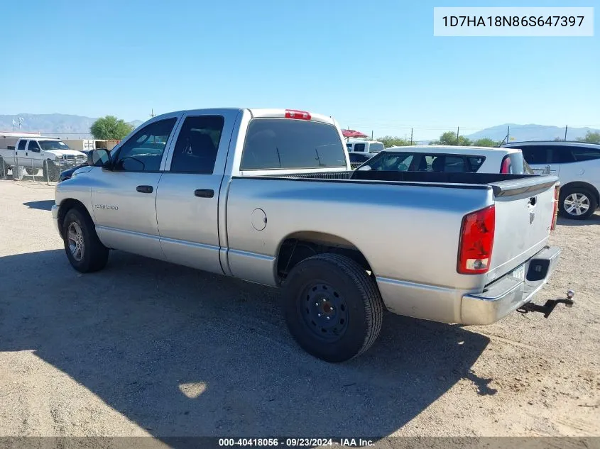 2006 Dodge Ram 1500 Slt VIN: 1D7HA18N86S647397 Lot: 40418056