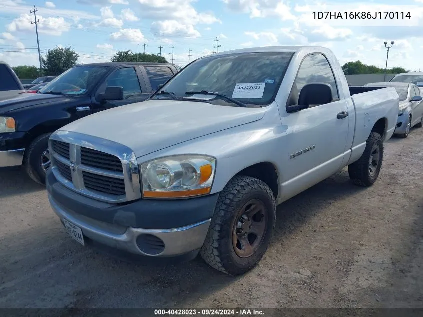 2006 Dodge Ram 1500 St VIN: 1D7HA16K86J170114 Lot: 40428023