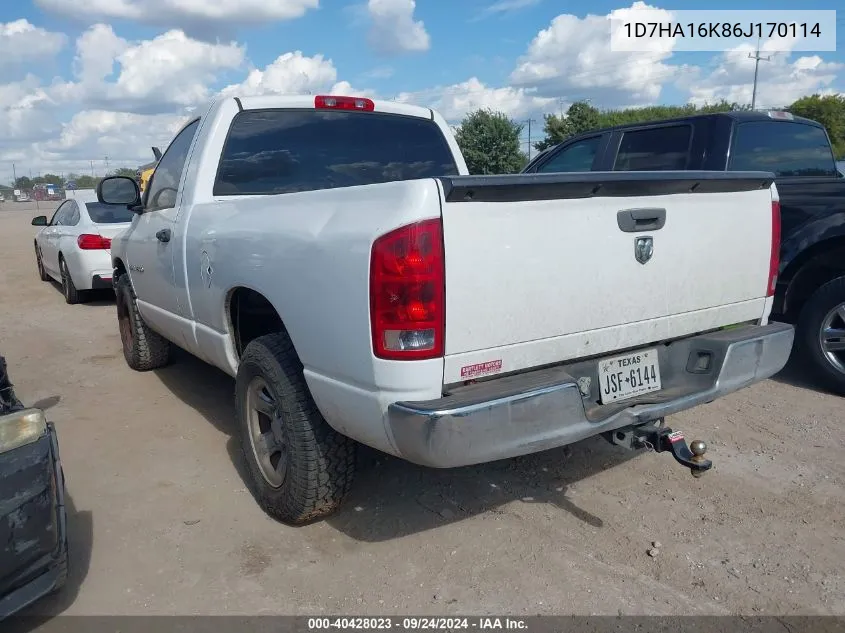 1D7HA16K86J170114 2006 Dodge Ram 1500 St