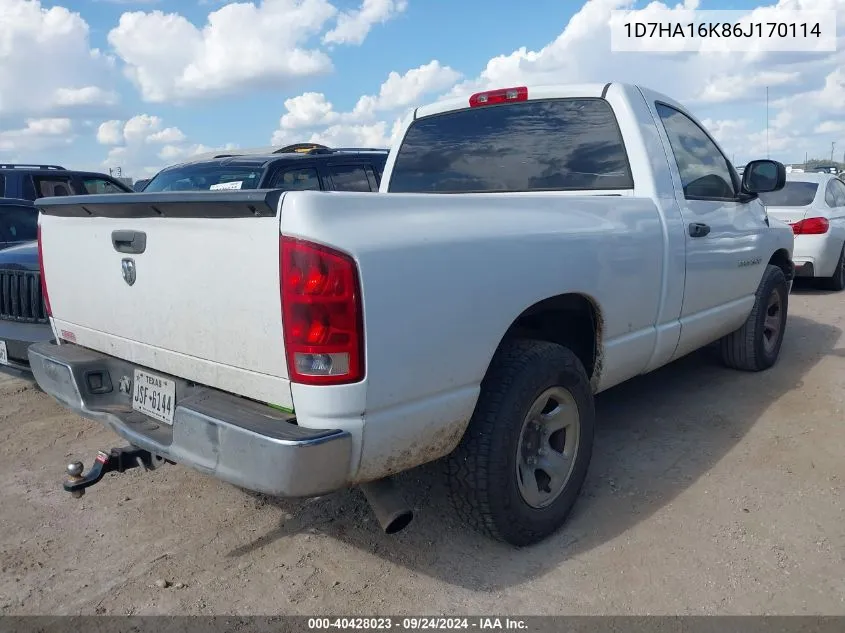 2006 Dodge Ram 1500 St VIN: 1D7HA16K86J170114 Lot: 40428023