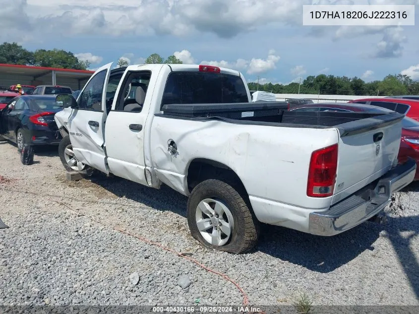 2006 Dodge Ram 1500 Slt VIN: 1D7HA18206J222316 Lot: 40430166