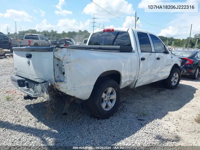 2006 Dodge Ram 1500 Slt VIN: 1D7HA18206J222316 Lot: 40430166