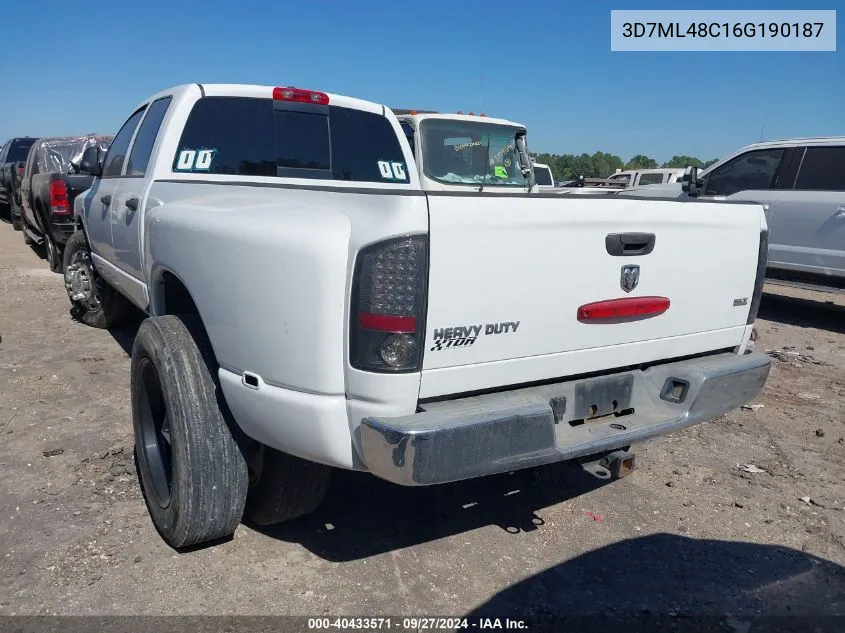 2006 Dodge Ram 3500 Slt/Sport VIN: 3D7ML48C16G190187 Lot: 40433571