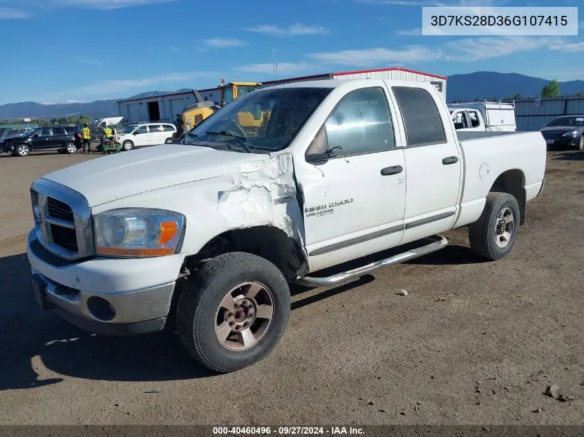 2006 Dodge Ram 2500 Slt/Trx4 Off Road/Sport/Power Wagon VIN: 3D7KS28D36G107415 Lot: 40460496