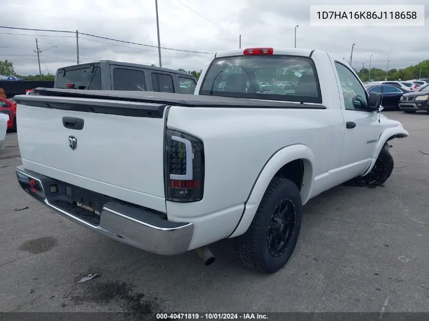 2006 Dodge Ram 1500 St VIN: 1D7HA16K86J118658 Lot: 40471819