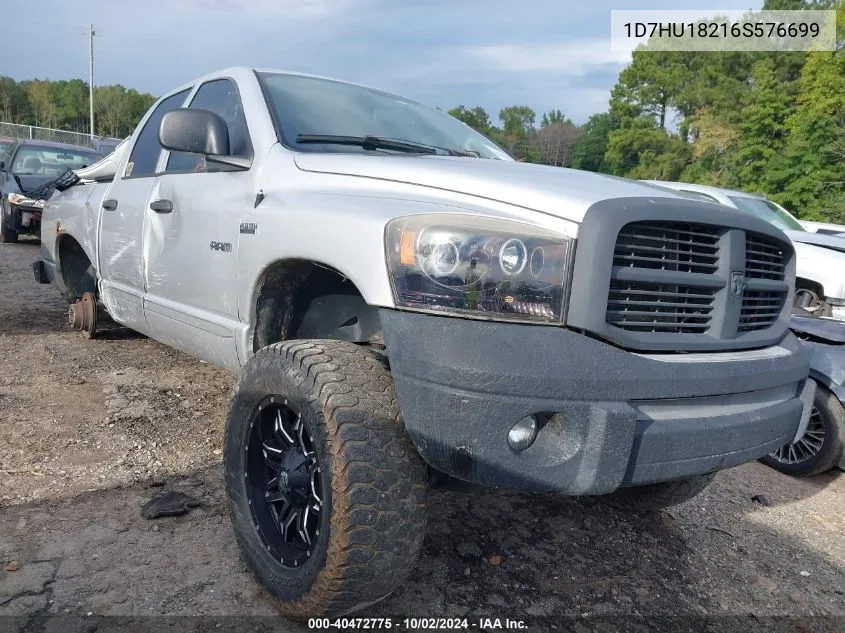 2006 Dodge Ram 1500 Slt VIN: 1D7HU18216S576699 Lot: 40472775