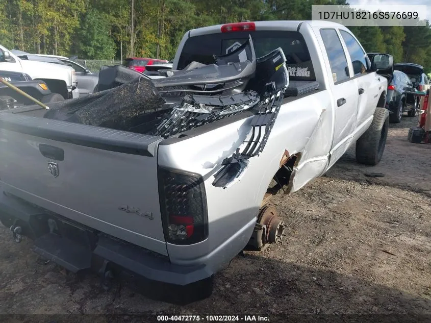 2006 Dodge Ram 1500 Slt VIN: 1D7HU18216S576699 Lot: 40472775