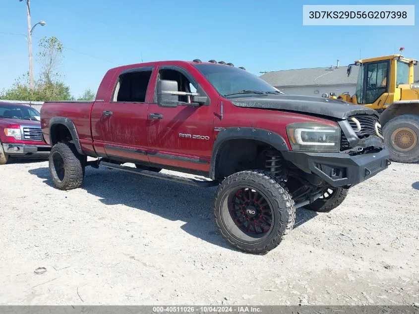 2006 Dodge Ram 2500 Slt VIN: 3D7KS29D56G207398 Lot: 40511026