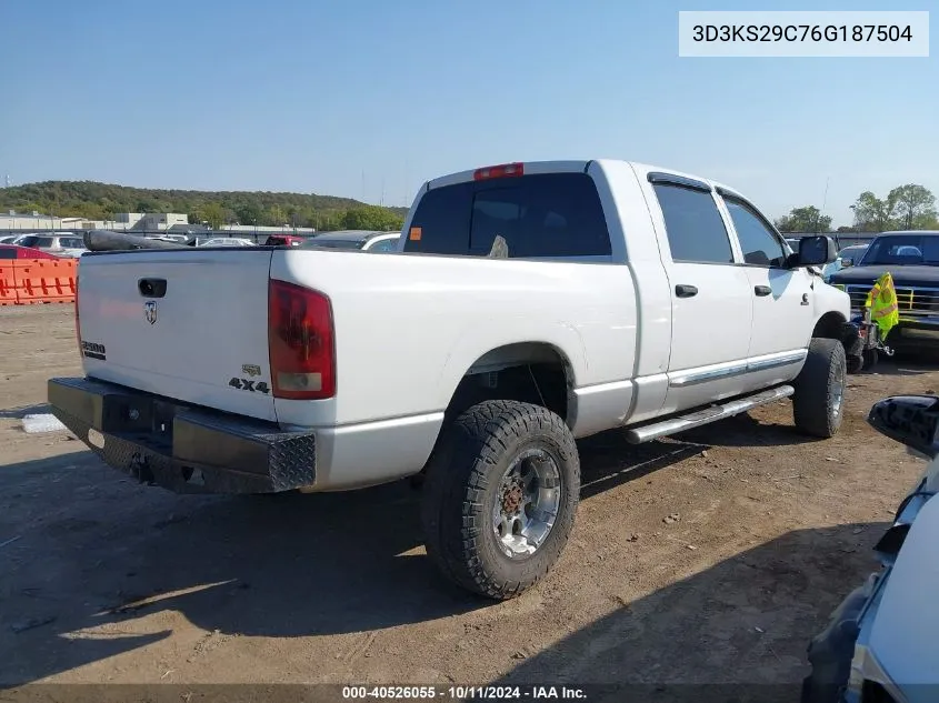 2006 Dodge Ram 2500 VIN: 3D3KS29C76G187504 Lot: 40526055