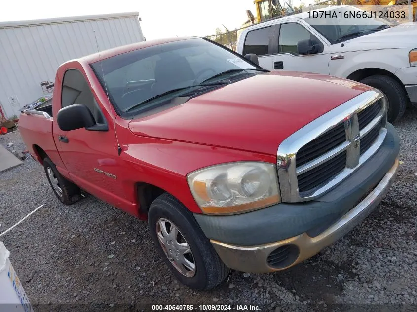 2006 Dodge Ram 1500 St VIN: 1D7HA16N66J124033 Lot: 40540785