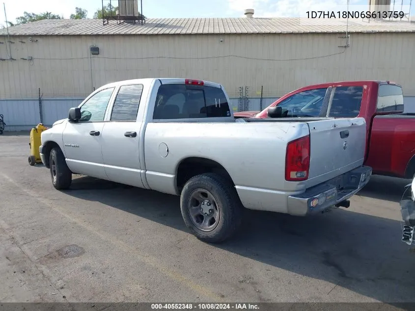 2006 Dodge Ram 1500 St VIN: 1D7HA18N06S613759 Lot: 40552348