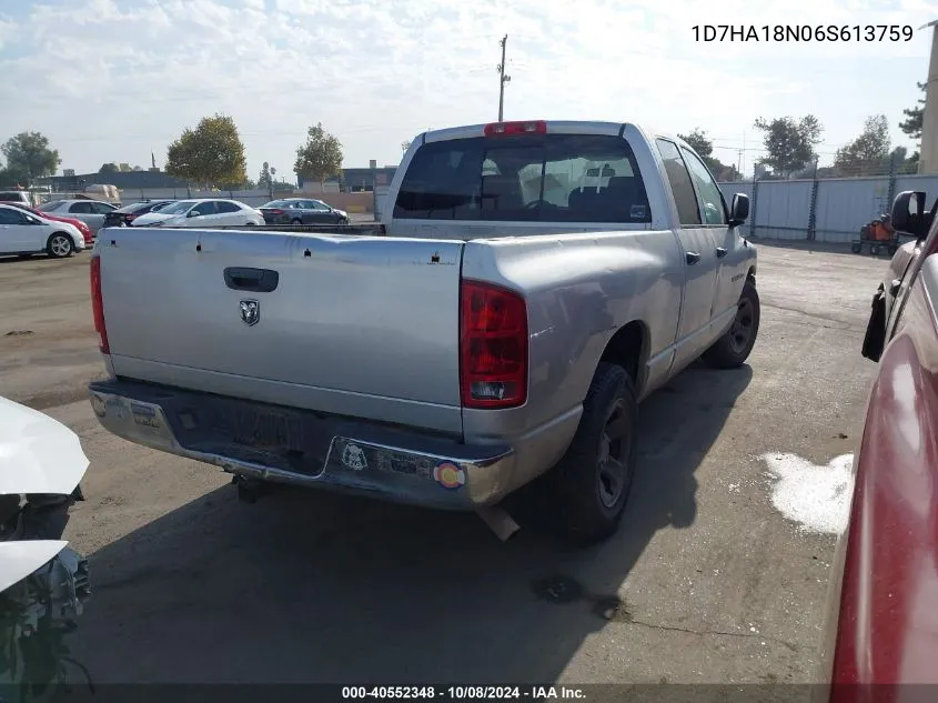 2006 Dodge Ram 1500 St VIN: 1D7HA18N06S613759 Lot: 40552348