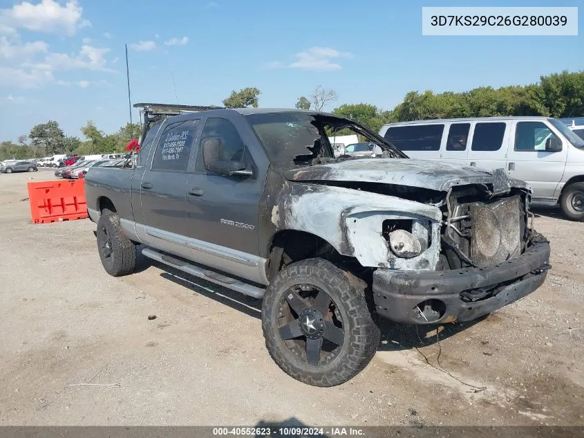 2006 Dodge Ram 2500 VIN: 3D7KS29C26G280039 Lot: 40552623