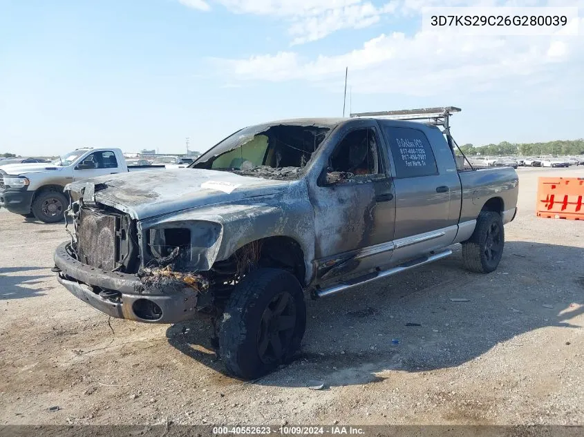 2006 Dodge Ram 2500 VIN: 3D7KS29C26G280039 Lot: 40552623