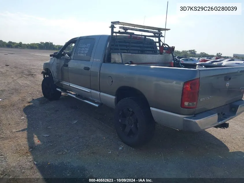 2006 Dodge Ram 2500 VIN: 3D7KS29C26G280039 Lot: 40552623