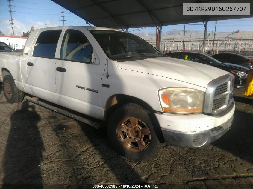 2006 Dodge Ram 2500 Slt VIN: 3D7KR29D16G267707 Lot: 40582105