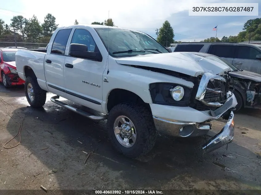 2006 Dodge Ram 2500 Slt/Trx4 Off Road/Sport/Power Wagon VIN: 3D7KS28C76G287487 Lot: 40603992