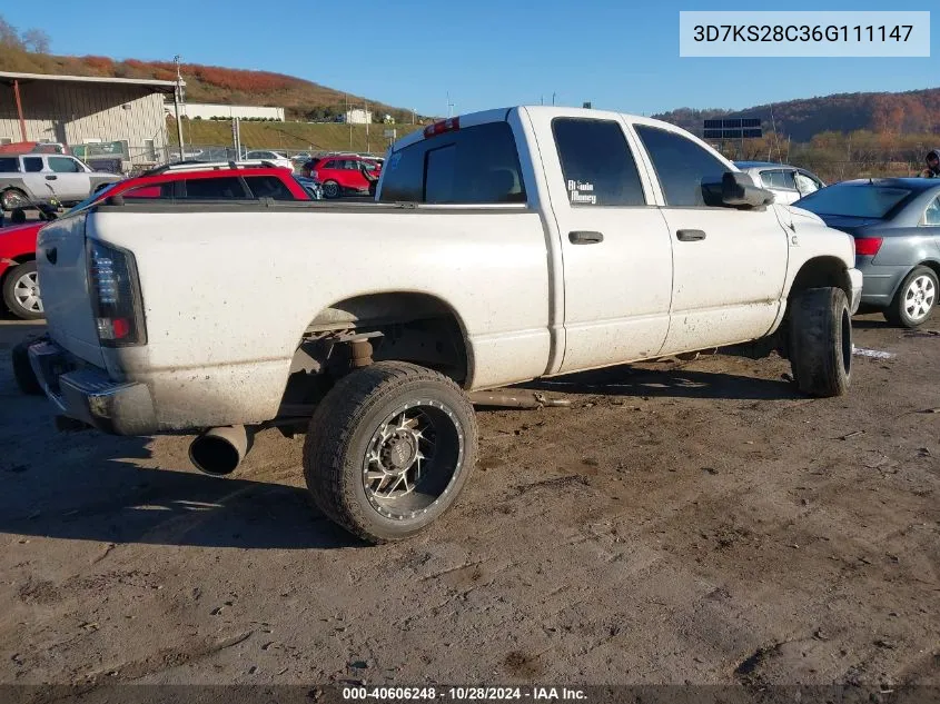 2006 Dodge Ram 2500 Slt/Trx4 Off Road/Sport/Power Wagon VIN: 3D7KS28C36G111147 Lot: 40606248