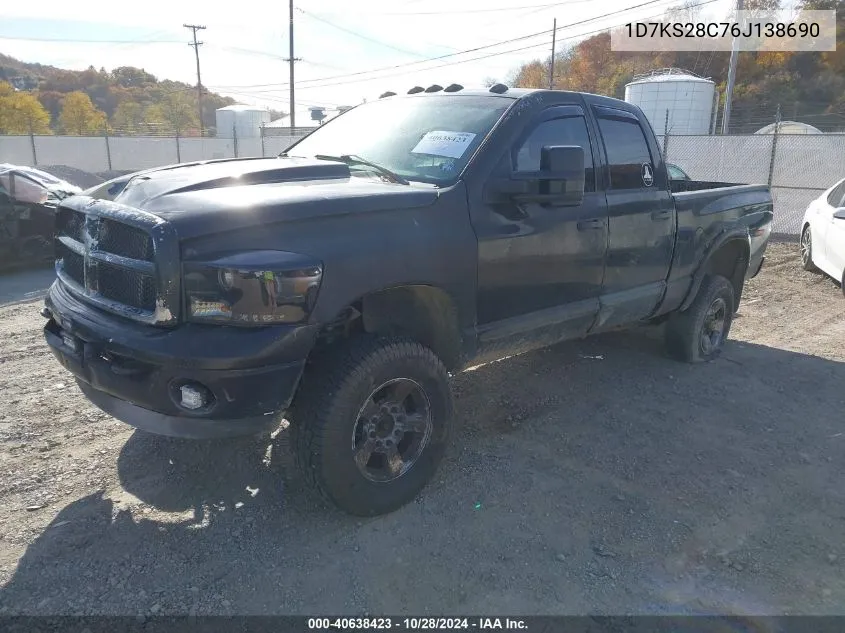 2006 Dodge Ram 2500 Slt/Trx4 Off Road/Sport/Power Wagon VIN: 1D7KS28C76J138690 Lot: 40638423