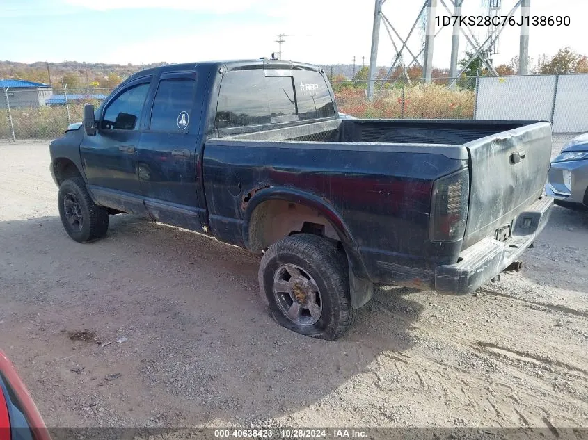 2006 Dodge Ram 2500 Slt/Trx4 Off Road/Sport/Power Wagon VIN: 1D7KS28C76J138690 Lot: 40638423