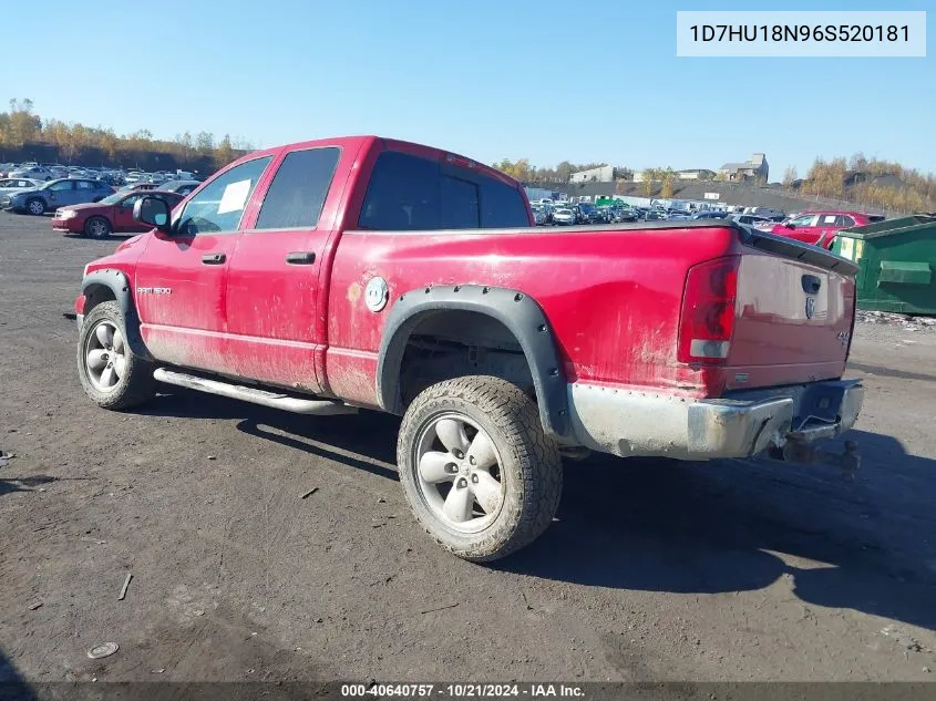 2006 Dodge Ram 1500 Slt/Trx4 Off Road/Sport VIN: 1D7HU18N96S520181 Lot: 40640757