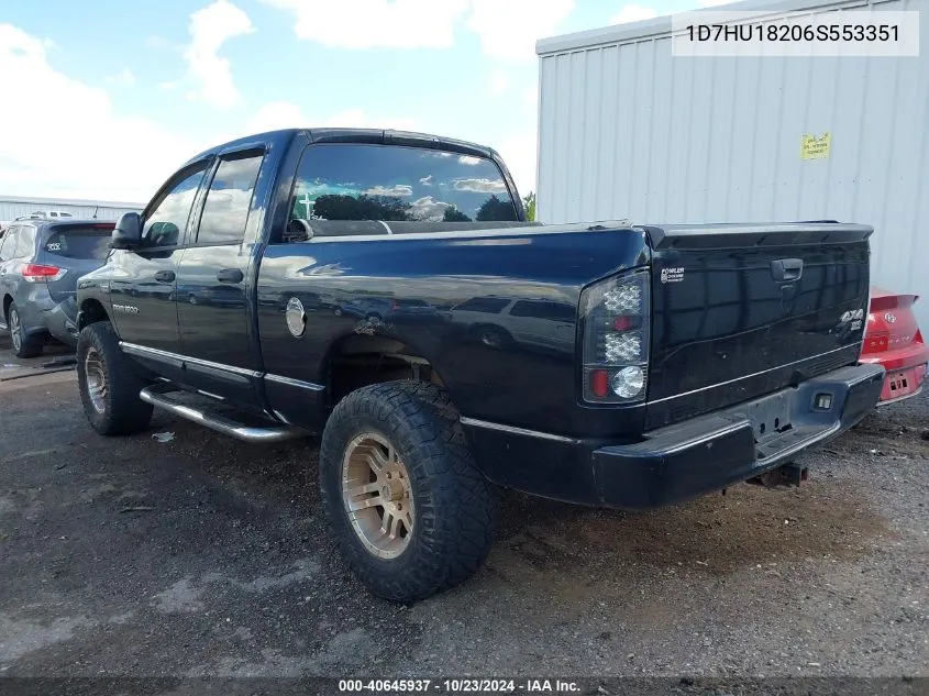 2006 Dodge Ram 1500 Slt/Trx4 Off Road/Sport VIN: 1D7HU18206S553351 Lot: 40645937