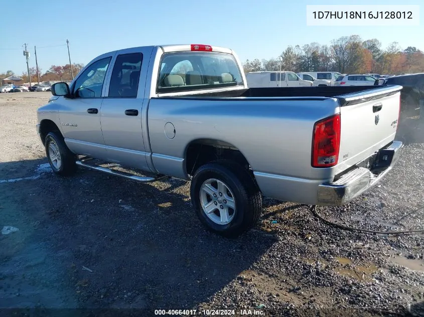 2006 Dodge Ram 1500 Slt/Trx4 Off Road/Sport VIN: 1D7HU18N16J128012 Lot: 40664017