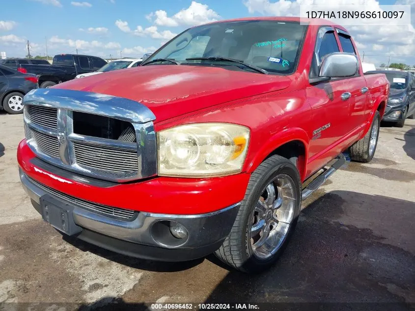 2006 Dodge Ram 1500 Slt VIN: 1D7HA18N96S610097 Lot: 40696452