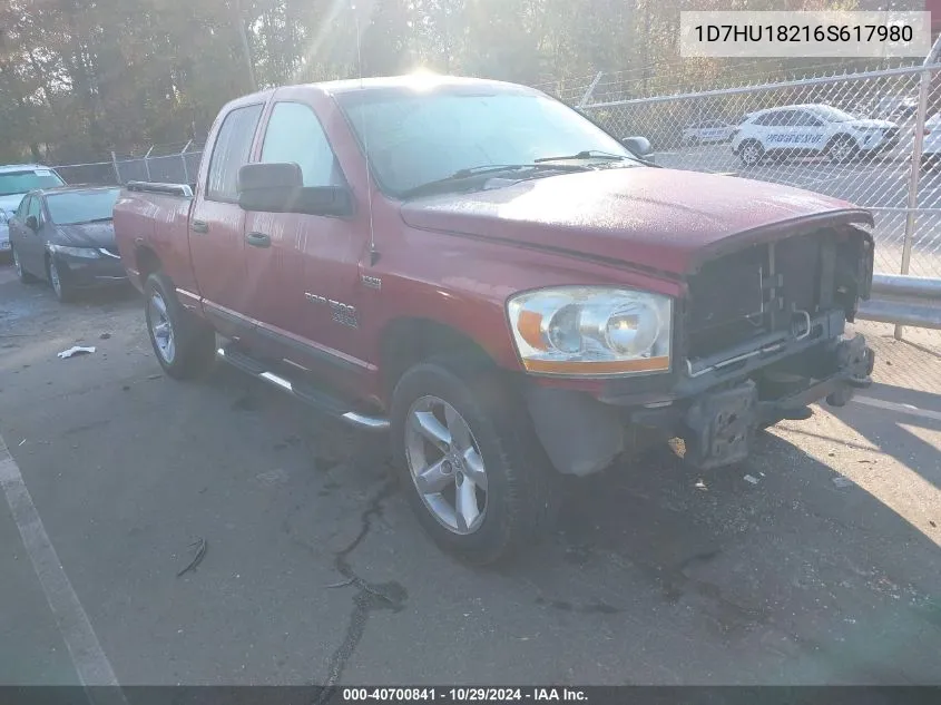 2006 Dodge Ram 1500 Slt/Trx4 Off Road/Sport VIN: 1D7HU18216S617980 Lot: 40700841