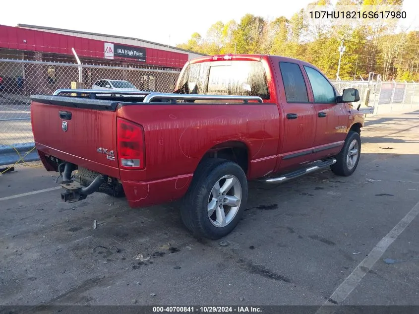 2006 Dodge Ram 1500 Slt/Trx4 Off Road/Sport VIN: 1D7HU18216S617980 Lot: 40700841