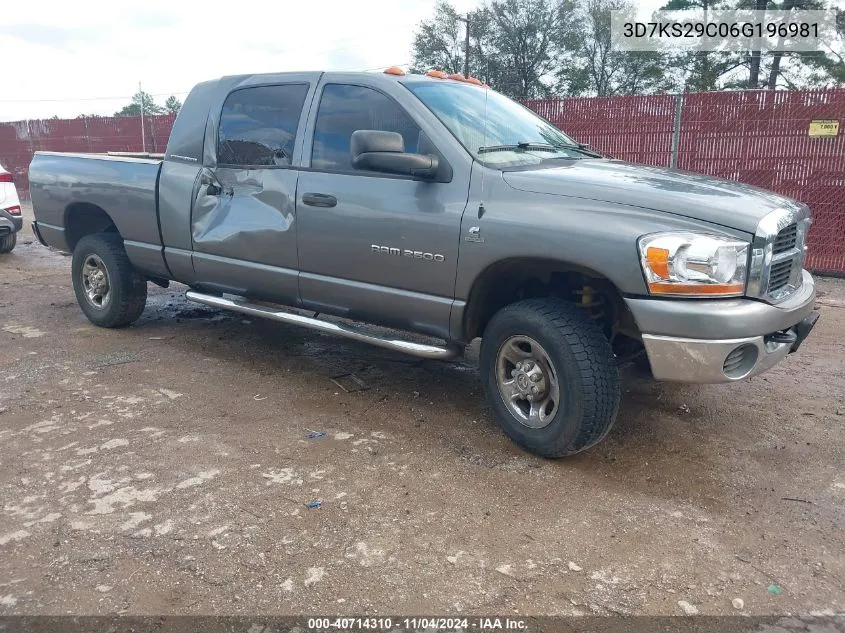 2006 Dodge Ram 2500 Slt VIN: 3D7KS29C06G196981 Lot: 40714310